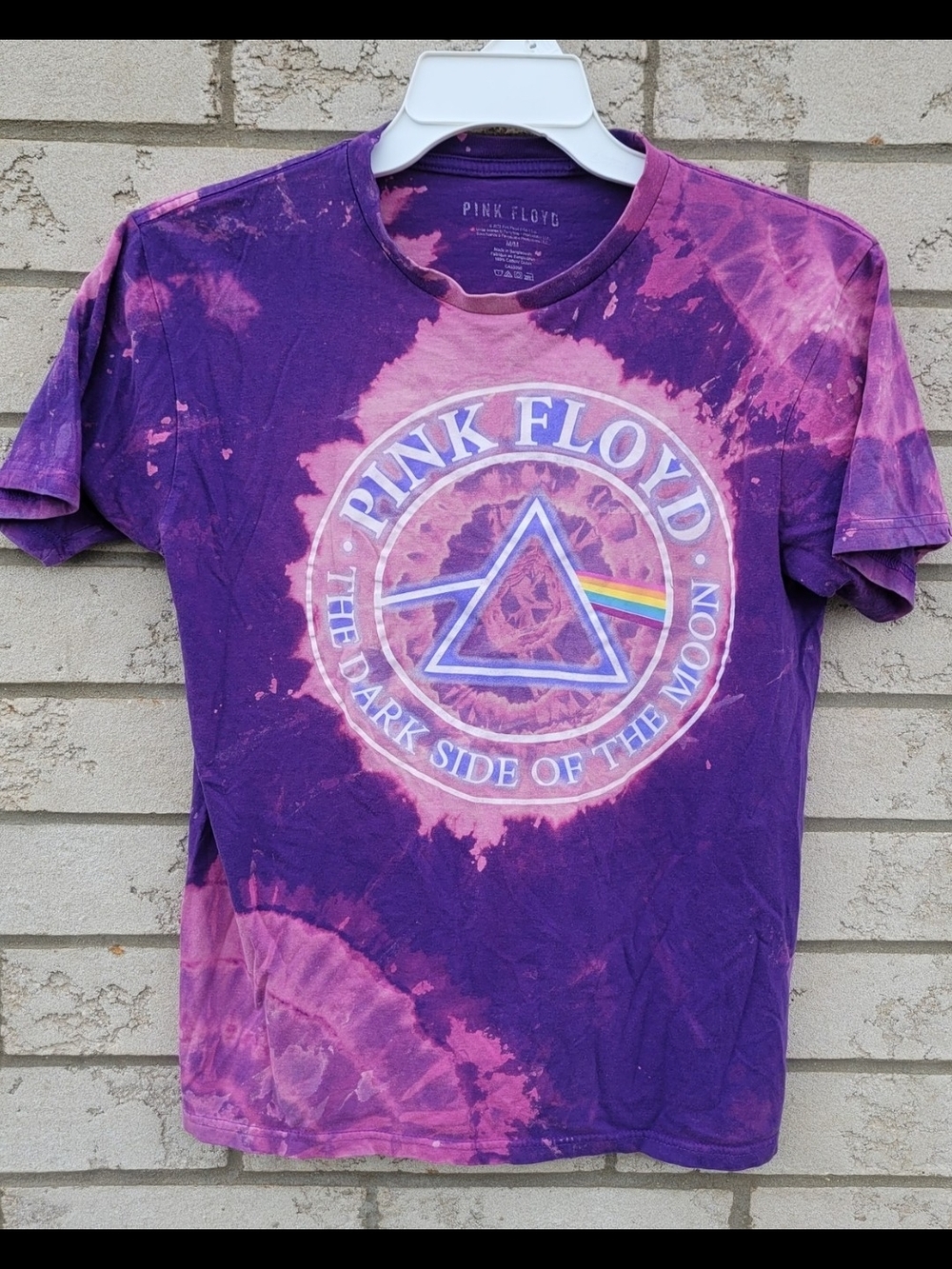 Pink Floyd Dark Side of the Moon Purple Tie Dye Graphic Band T-Shirt Medium